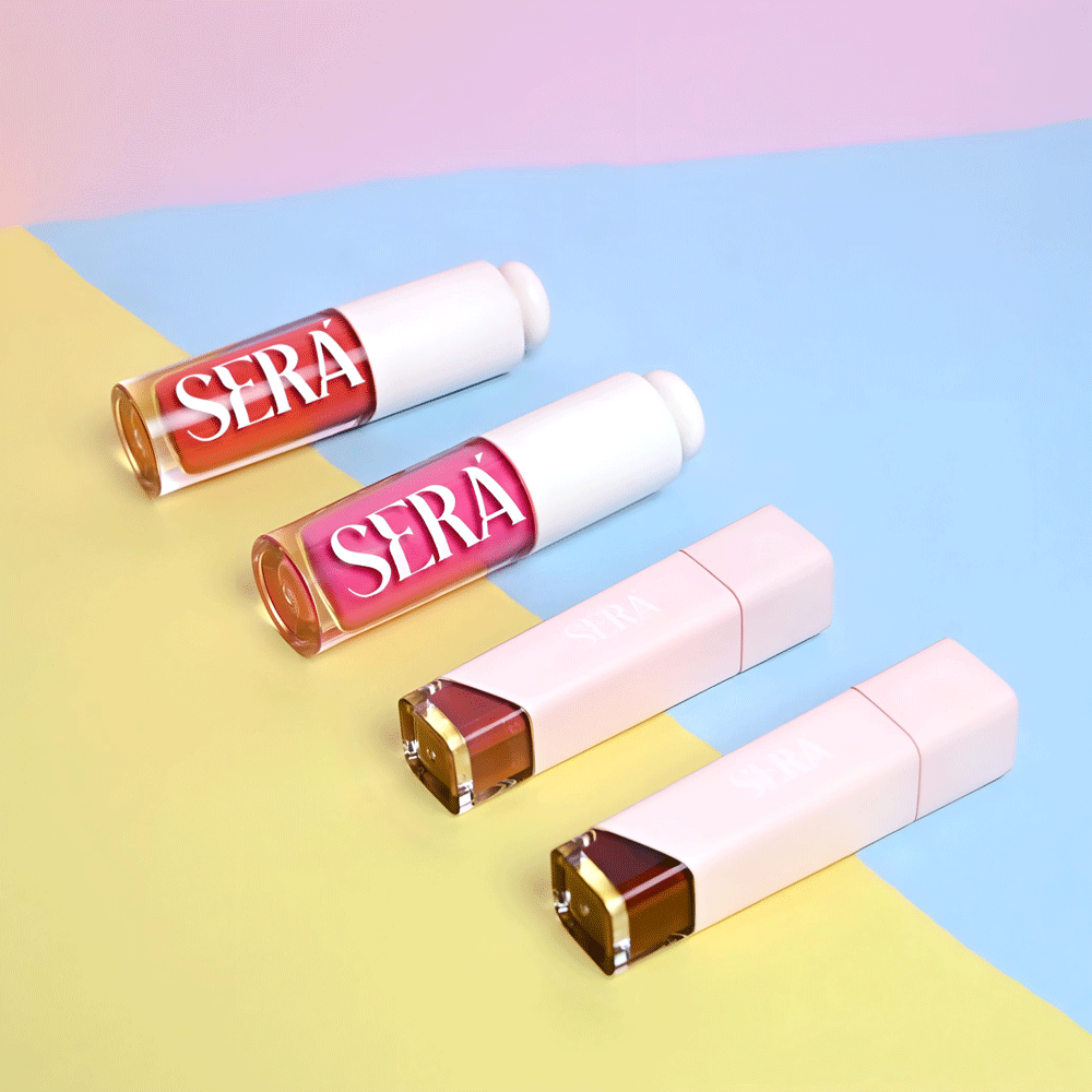 Blush, lipstick and lipgloss